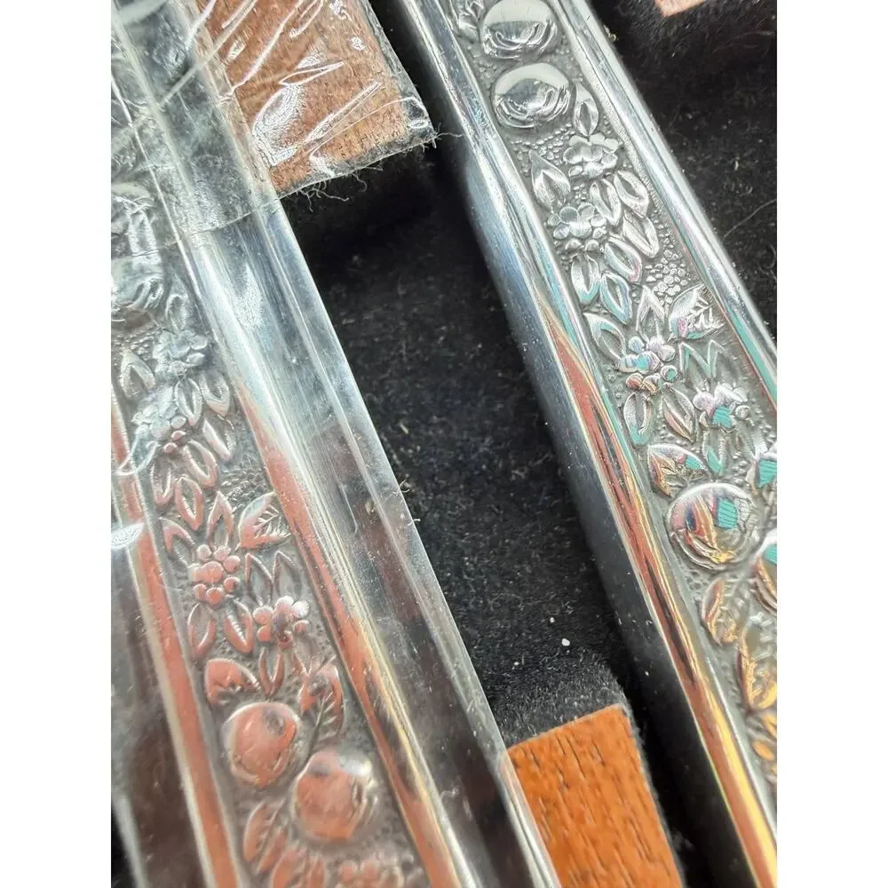 Pageant Stainless Harvest 12 Pc Steak Knife Set New in Box Floral Handles